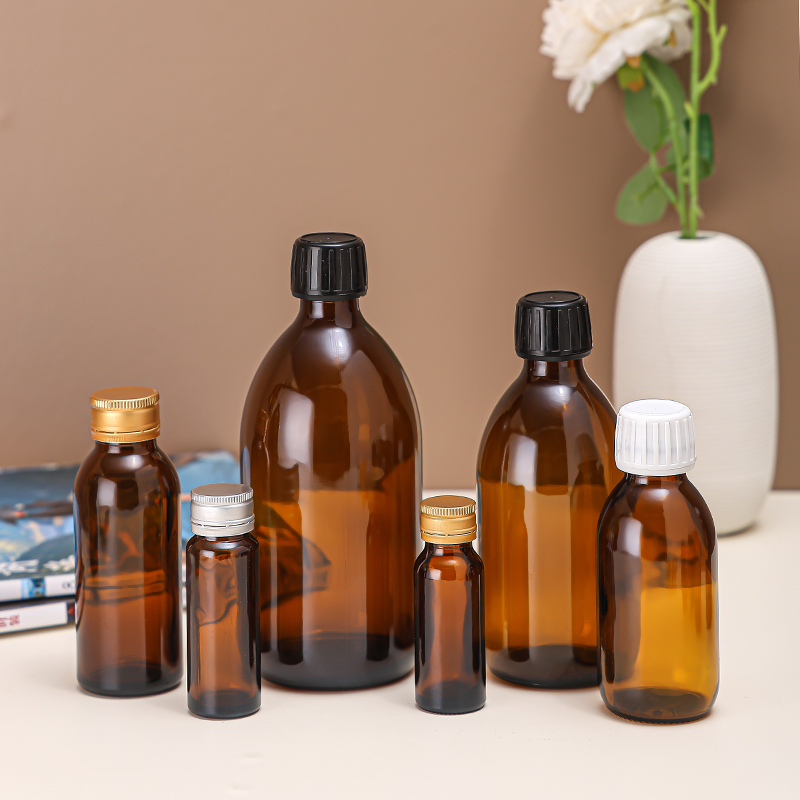 Brown ZD glass bottle